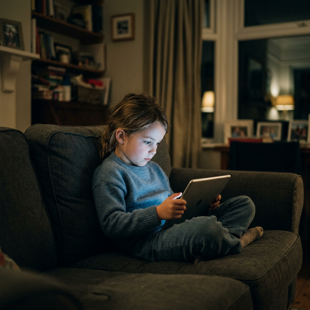 Criança no tablet